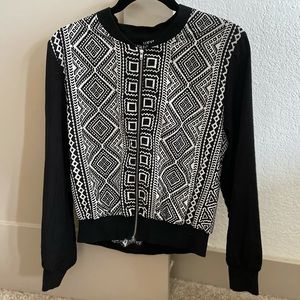 Black and white patterned light jacket